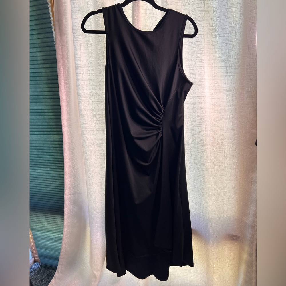 Ruched Front Solid A-line Dress